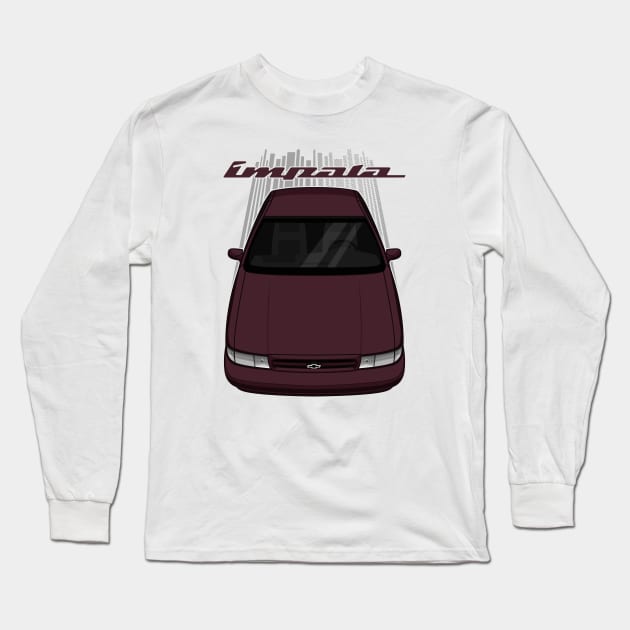 Chevrolet Impala SS 1994 - 1996 - dark cherry red Long Sleeve T-Shirt by V8social